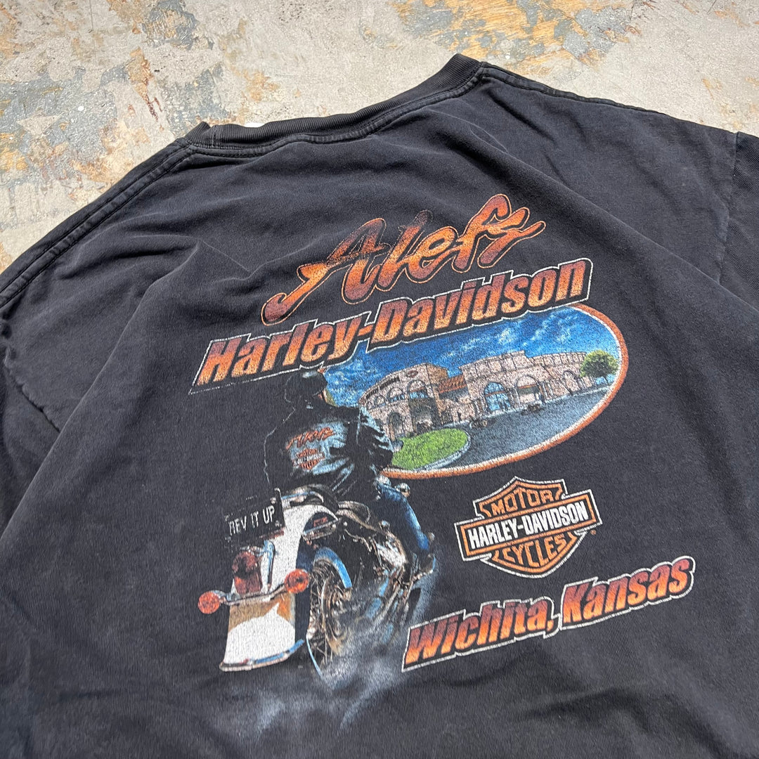 Used clothing Harley-Davidson / ALEFS / Wichita Store, Kansas / Printed T-shirt / Size xl