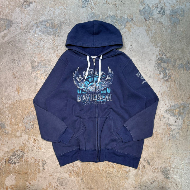 Used clothing HARLEY-DAVIDSON/ Harley Davidson/ Sweat zip-up hoodie/ Eagle/ Owigsburg, Pennsylvania/ Equivalent to size XL