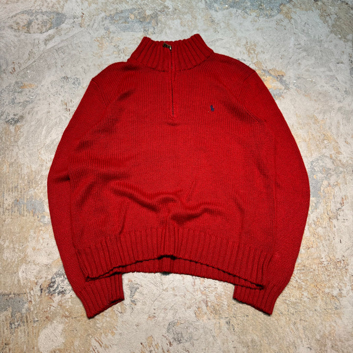 旧衣POLO by Ralph Lauren/ POLO拉尔夫劳伦/半拉链针织毛衣/尺寸L