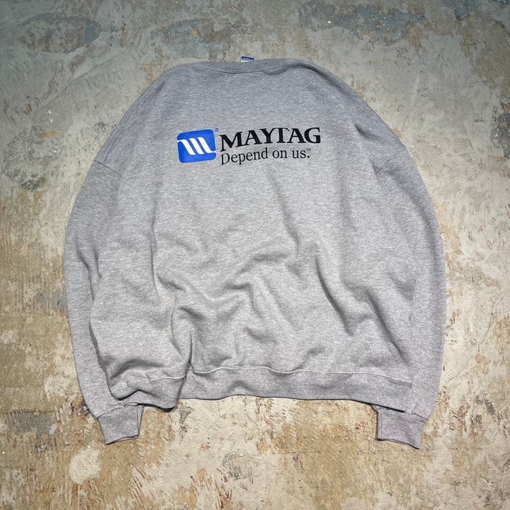 #3793 古着 Russell/ラッセル/Crew Neck Sweat Shirts/クルースウェット/MAYTAG Depend on us./背面ロゴ/サイズ4XL
