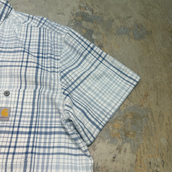 Used clothing carhartt/Carhartt/Button-down short sleeve shirt/Checked pattern/Size XL