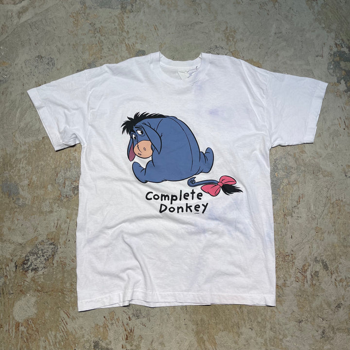 古着 イーヨー/ディズニー/完全なロバ/ヴィンテージ シングルステッチ プリントTシャツ/サイズL-XL相当