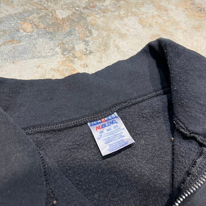 #3451 古着 JERZEES/ジャージーズ/Half zip sweat/ハーフジップスウェット/企業ロゴ/サイズ3XL