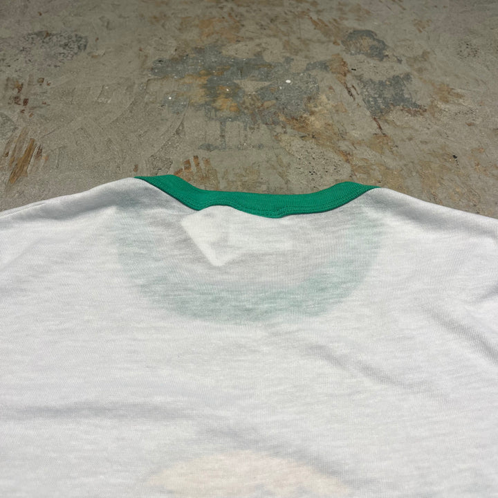 #4791 古着 USA製80's Hanes/ヘインズ/ヴィンテージ リンガー Tシャツ/サイズM