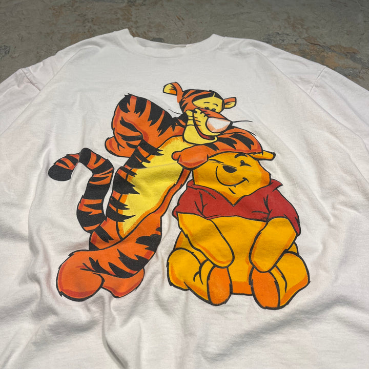 #4776 古着 オニータ/プーさん&ティガー/ヴィンテージ シングルステッチ Tシャツ/サイズXL