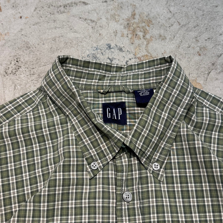古着 GAP/ ギャップ/ ボタンダウン半袖シャツ/ チェック柄/ サイズXL