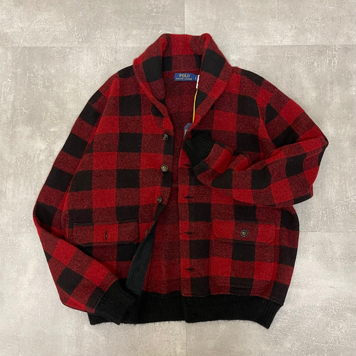#1672 古着 Polo Ralph Lauren/ポロラルフローレン / Wool Knit Jacket/ウール ニット ジャケット / セーター / サイズL