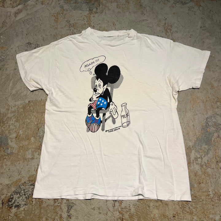 #4286 Unknow/short sleeve t-shirt Tee/シングルステッチ/半袖Tシャツ/90's/ミッキー/サイズL相当