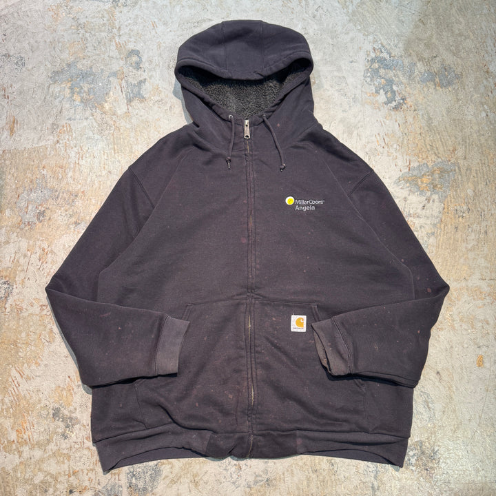 古着 carhartt/カーハート/フルジップアップスウェット/裏地ボア/サイズXL