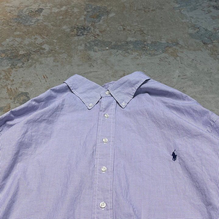 #4421 古着 Ralph Lauren/ラルフローレン/Long Sleeve Button Down Shirt/長袖ボタンダウンシャツ/チェック柄/サイズXXXL