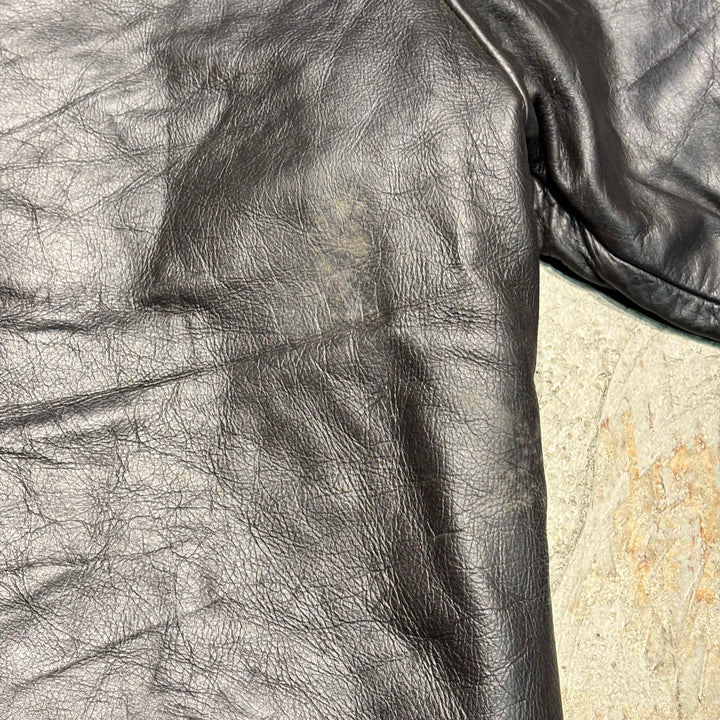 중고 의류 90 년대 갭/갭/정품 가죽 지퍼 업 가죽 재킷/소 가죽/크기 XS