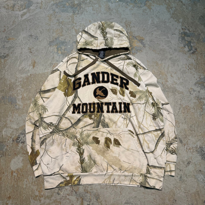 旧衣服GANDERMTN/ gunder mountain /Real Tree Pattern Pull Over Parker /真实树图案套衫连帽衫/尺寸XL