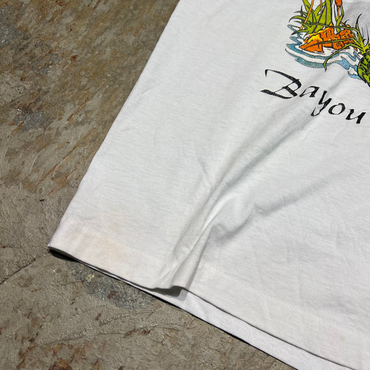 古着 98's ルイジアナ州/Bayou Country/ワニ/ヴィンテージ シングルステッチプリントTシャツ/サイズL相当