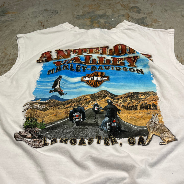 #4792 Used clothing HARLEY-DAVIDSON/Harley Davidson/Sleeveless printed T-shirt/Size L