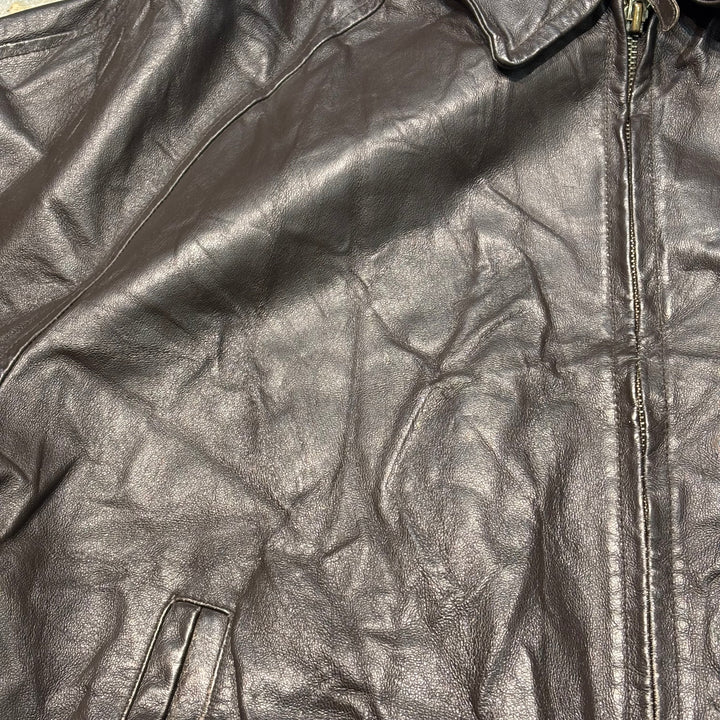 Second-hand clothing ST JOHN'S BAY/ St. John's Bay/ Genuine leather zip-up leather jacket/ Cowhide/ Size L
