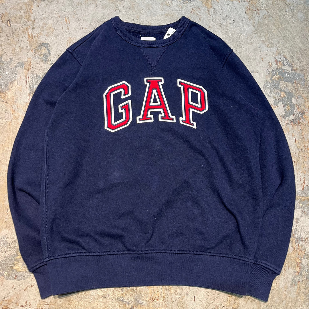 古着 GAP/ ギャップ/ブランククルーネックスウェット/ 前Vガゼット/ サイズXS