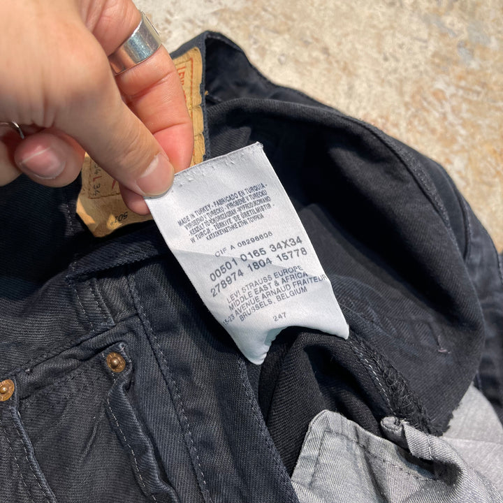 #4770 Used clothing LEVI'S/Levi's/501/Black denim pants/Black denim pants/Made in Türkiye/Size 34 x 34