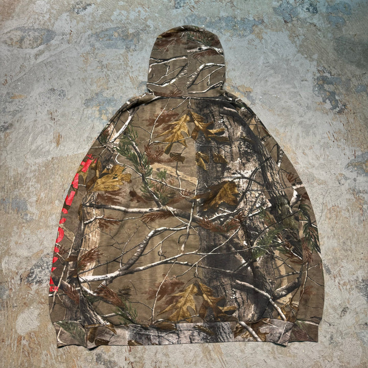 旧衣服RUSSELL OUTDOORS/ RUSSELL户外/真实树/Real Tree Pattern Pull Over Parker /真实树图案套衫连帽衫/ 尺寸2xl