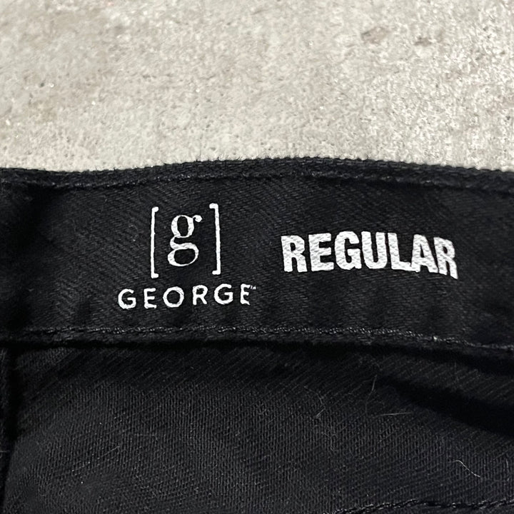 #4203 古着 GEORGE/Black Denim Pants/ブラックデニムパンツ/ストレートパンツ/サイズ33×32