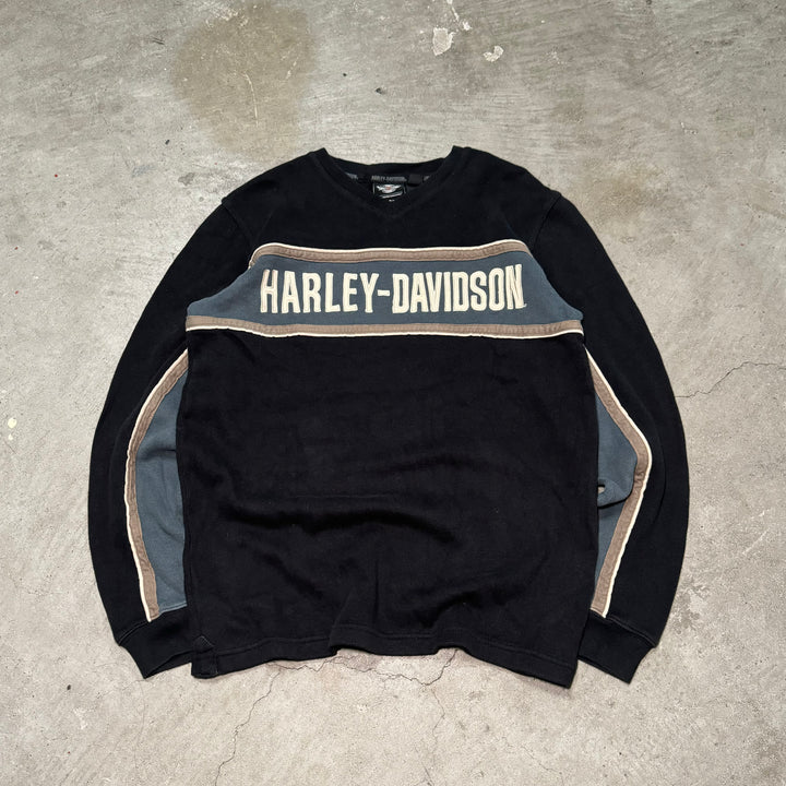 중고 의류 Harley-Davidson/Harley Davidson/V-Neck Cotton 니트 스웨터/크기 m