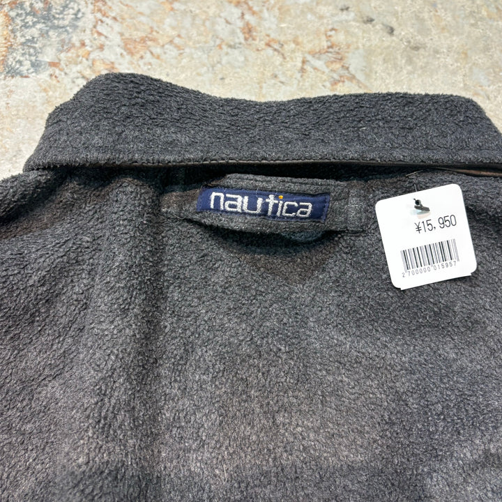 Used clothing 80's~ NAUTICA/Nautica/Reversible jacket/Fleece/Large leather/Size equivalent to XXL