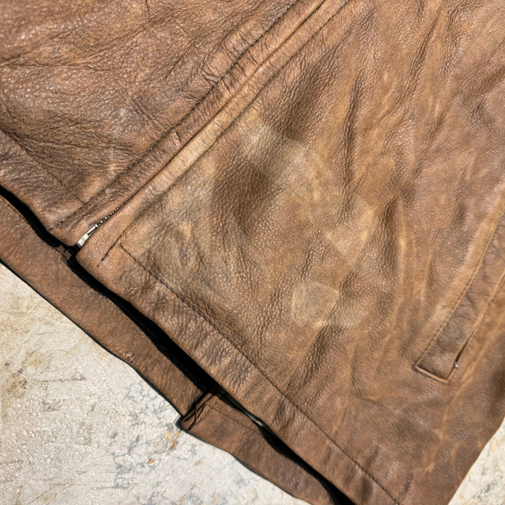 古着 WILSONS LEATHER/ ウィルソンズレザー/ 本革ジップアップレザージャケット/ 牛革/ サイズXL