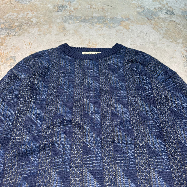 Used clothing MUNSINGWEAR/ Crew neck knit sweater/ All-over pattern/ Size L