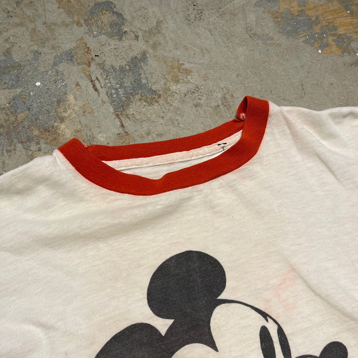 古着 80's~ USAVINTAGE /  Disney/ディズニー ミッキーマウス / ヴィンテージ シングルステッチ リンガーTシャツ / サイズM相当