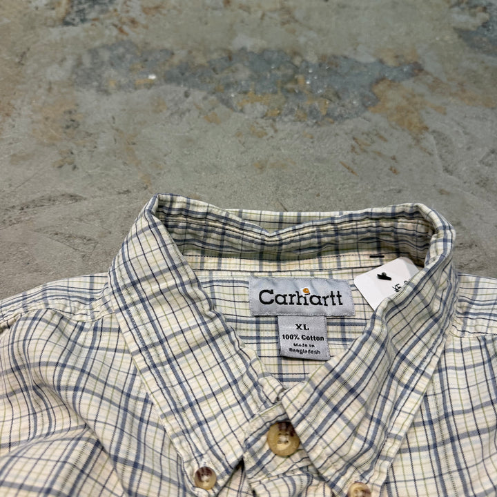 Used clothing carhartt/ Carhartt/ Button-down short sleeve shirt/ Checkered pattern/ Remake/ Size XL