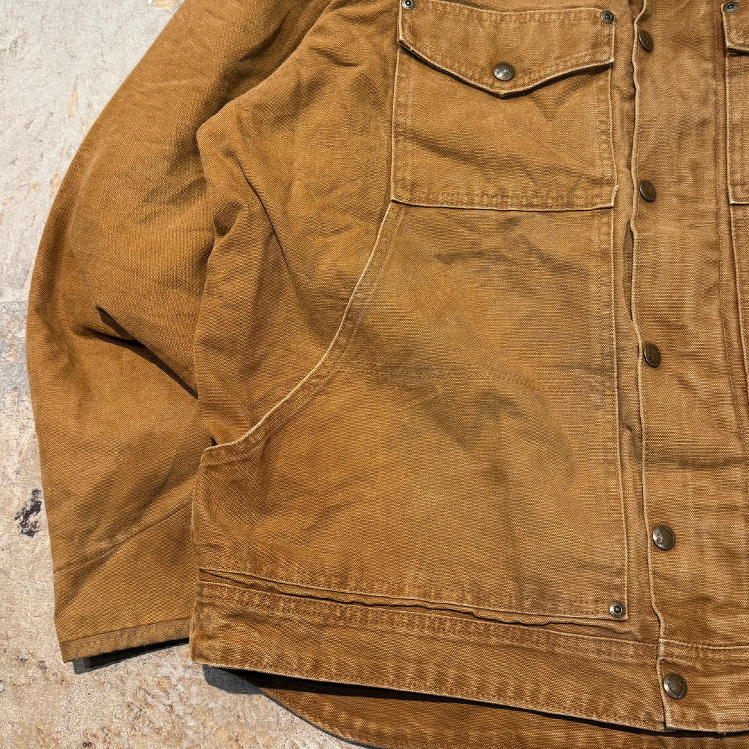 중고 의류 Carhartt/ Berwick 재킷/ 오리 직물/ 보아 라이닝/ 회사 로고/ 크기 XL