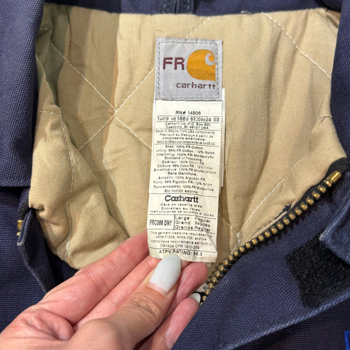 중고 의류 Carhartt/ 전통적인 코트/ 회사 로고/ 퀼트 안감/ 크기 L