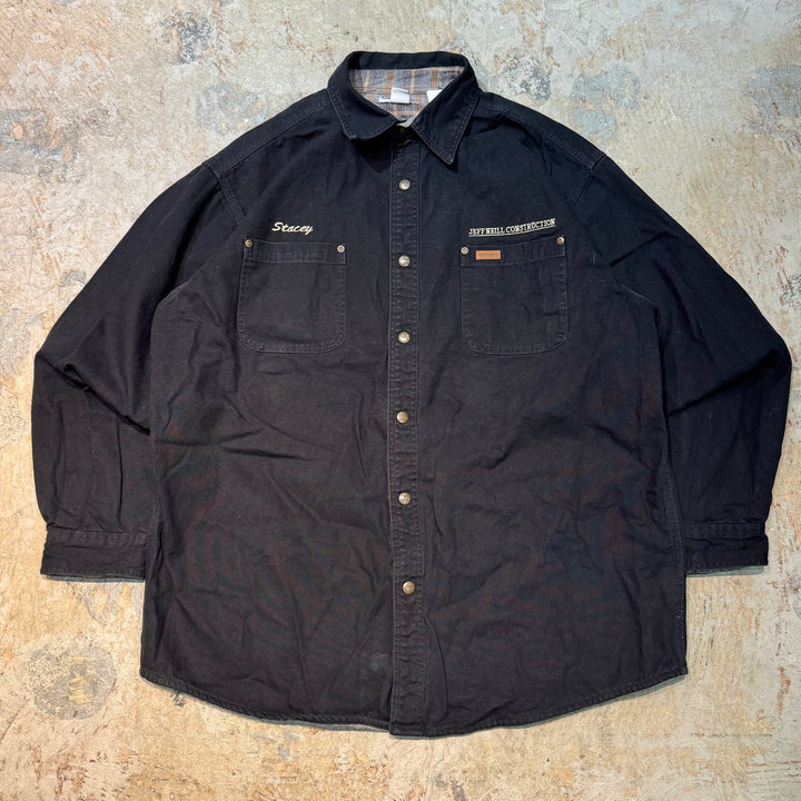 중고 의류 Carhartt/ 셔츠 재킷/ 회사 로고/ 체크 라이닝/ 크기 XL