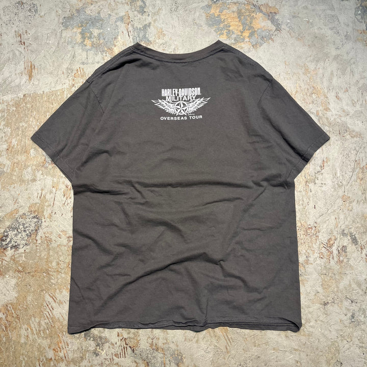 Used clothing Harley-Davidson / MILITARY / OVERSEAS TOUR / Printed T-shirt / Equivalent to size XL