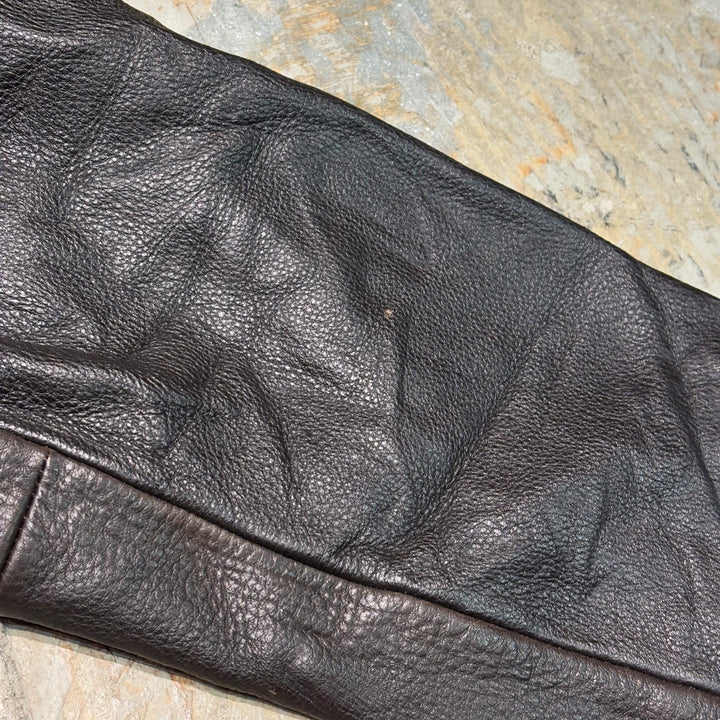 빈티지 Eddie Bauer/ Genuine Leather Zip-Up Leather Jacket/ Cowhide/ Size XL
