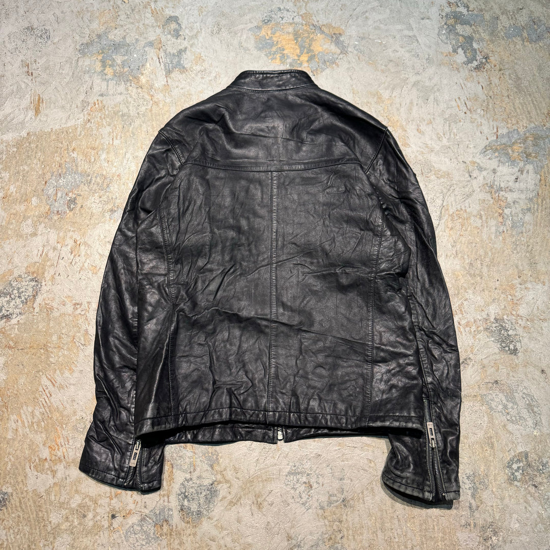 Used clothing GUESS JEANS/Guess Jeans/Genuine leather zip-up leather jacket/Lamb/Size M