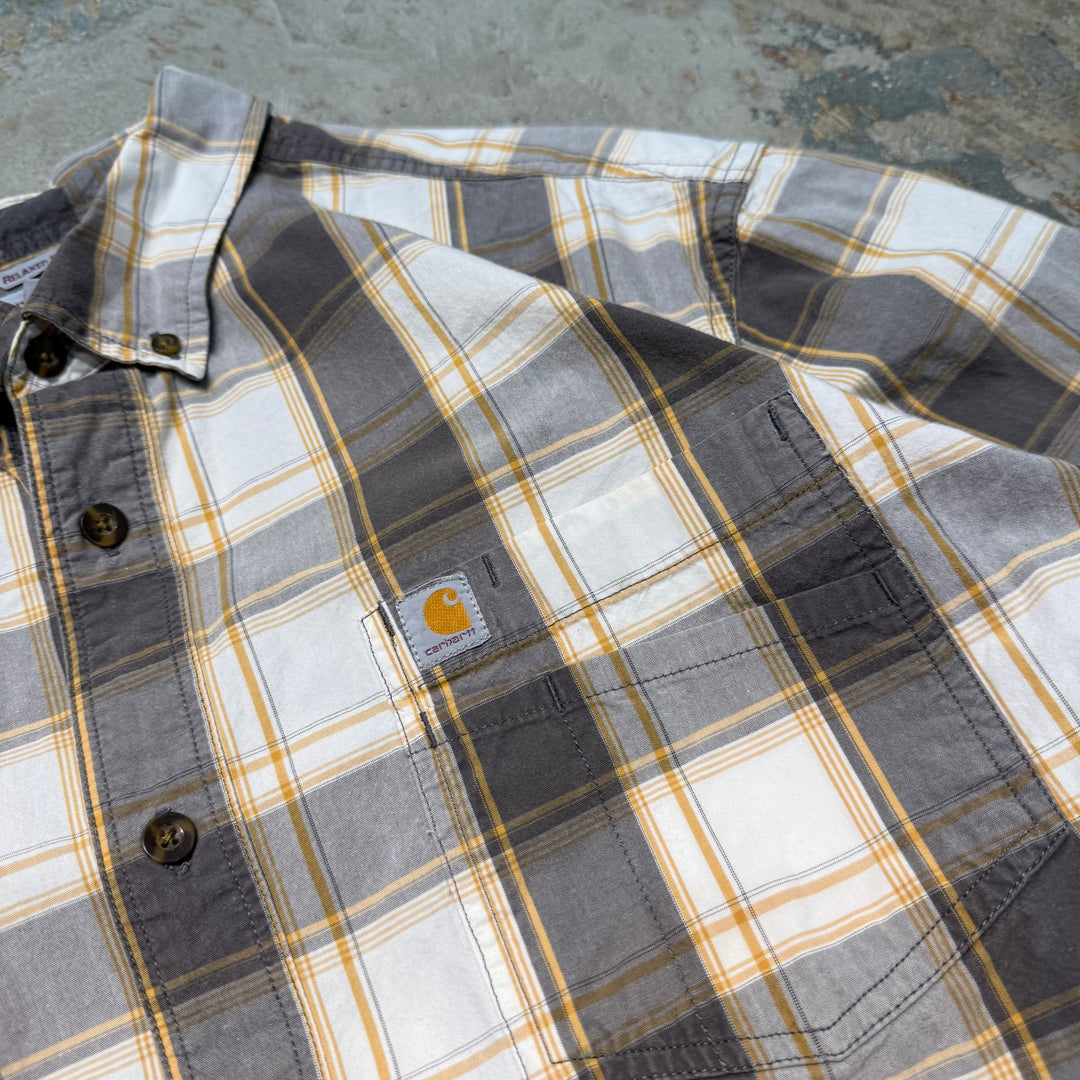 Used clothing carhartt/ Carhartt/ Button-down short sleeve shirt/ Checkered pattern/ Size XL