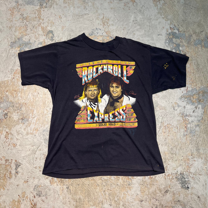 古着 USA製 80's〜90's SOLID GOLD EXPRESS/ ソリッドゴールドエクスプレス /ヴィンテージ シングルステッチ プリントTシャツ/サイズM相当