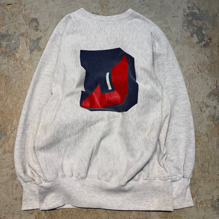 미국 90 년대 챔피언/챔피언/리버스 직조/승무원 넥 스웨트 셔츠/Duquesne University/자수 태그/대학 인쇄/크기 XL에서 만든 중고 의류