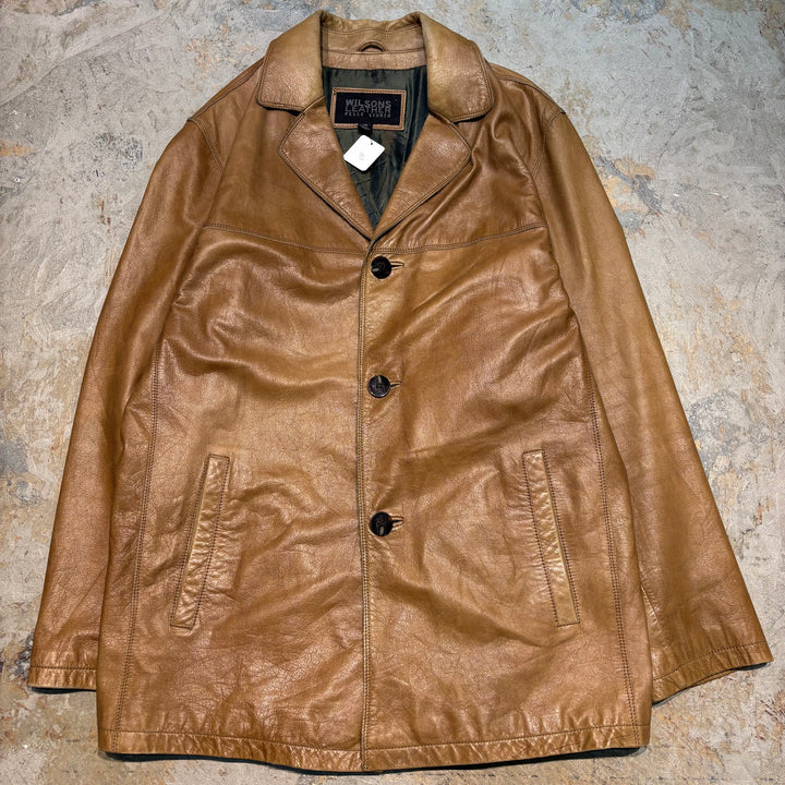 古着 WILSONS LEATHER/ ウィルソンズレザー/ 本革レザーハーフコート/ 牛革/ サイズM
