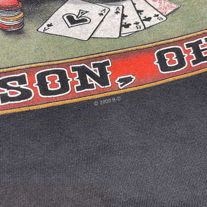 Used clothing Made in USA Harley-Davidson / ACE & EIGHTS / Mason Store, Ohio / Printed T-shirt / Size L