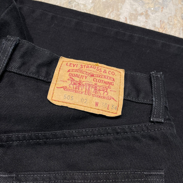 #4769 Used clothing LEVI'S/Levi's/505-02/Black denim pants/Black denim pants/Made in Spain/Size 30 x 34
