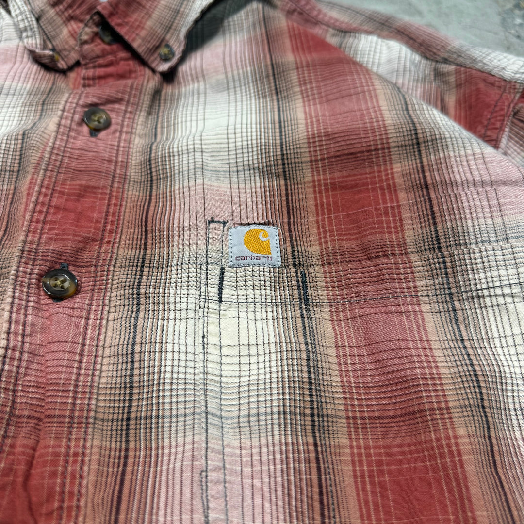 Used clothing carhartt/ short sleeve shirt/checked pattern/ size XL