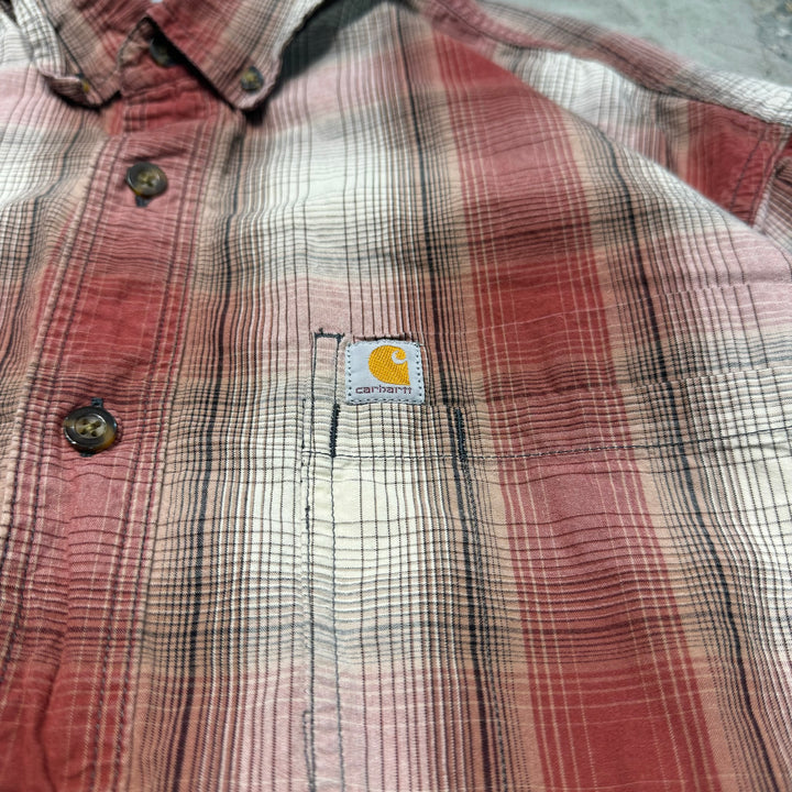 Used clothing carhartt/ short sleeve shirt/checked pattern/ size XL