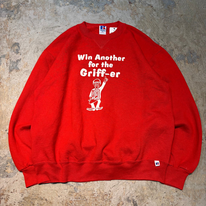 古着 USA製 80's~ RUSSELL ATHLETIC/ラッセルアスレチック/ Win Another for the Griff-er/ THE MOTOR HOME DEVILS/ クルーネックスウェット/サイズXL
