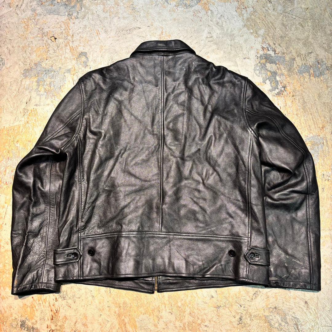 Used clothing J.CREW/ J.CREW/ Genuine leather zip-up leather jacket/ Cowhide/ Size XL