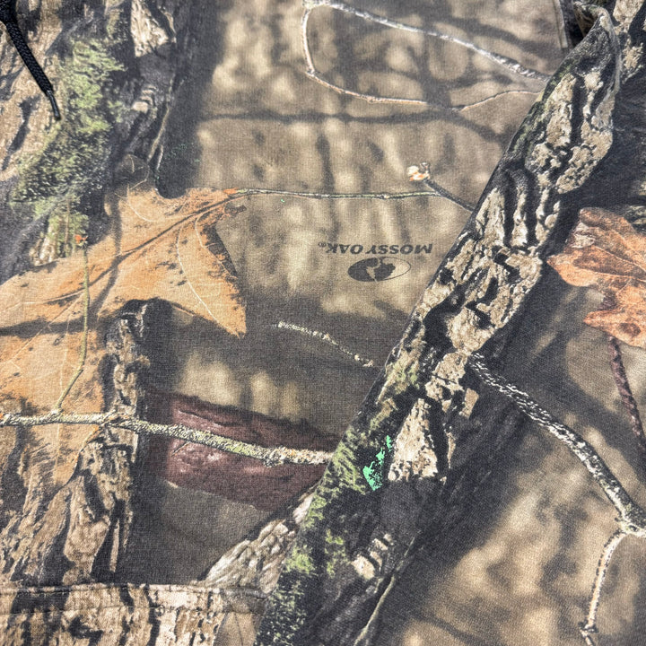 旧衣服MOSSY OAK/莫西橡树/真实树图案拉链连帽衫/尺寸XL