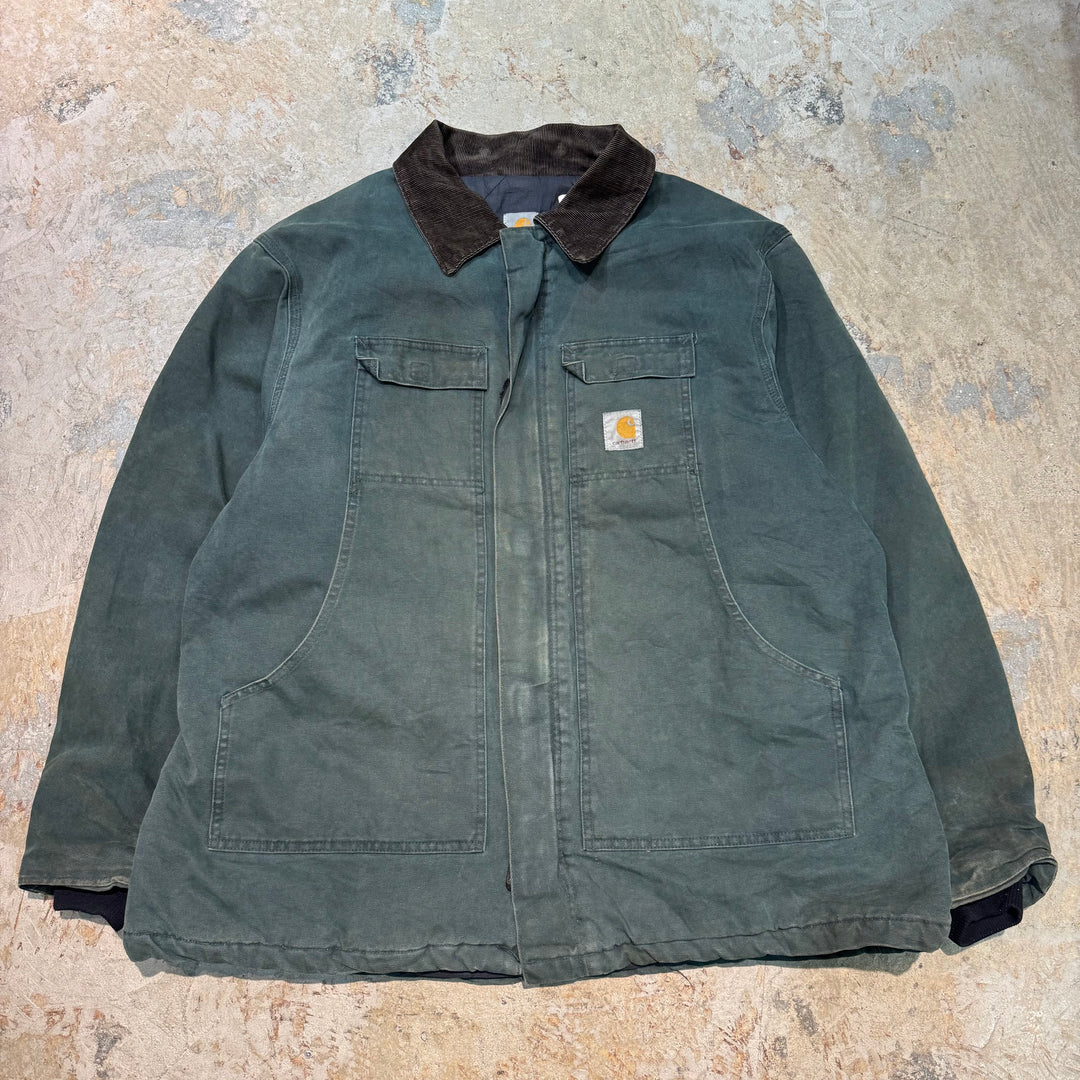 古着 carhartt/ カーハート/ トラディショナルコート/ 裏地キルティング/ 襟コーデュロイ/サイズ3XL相当