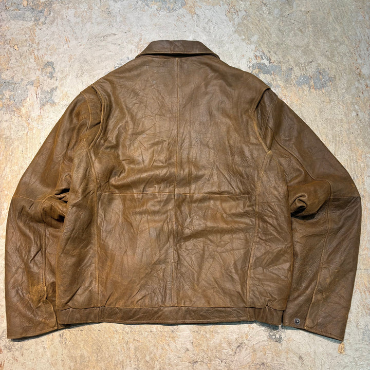 중고 의류 Columbia/ Columbia/ Genuine Leather Zip-Up Leather Jacket Jacket/ Cowhide/ Size L