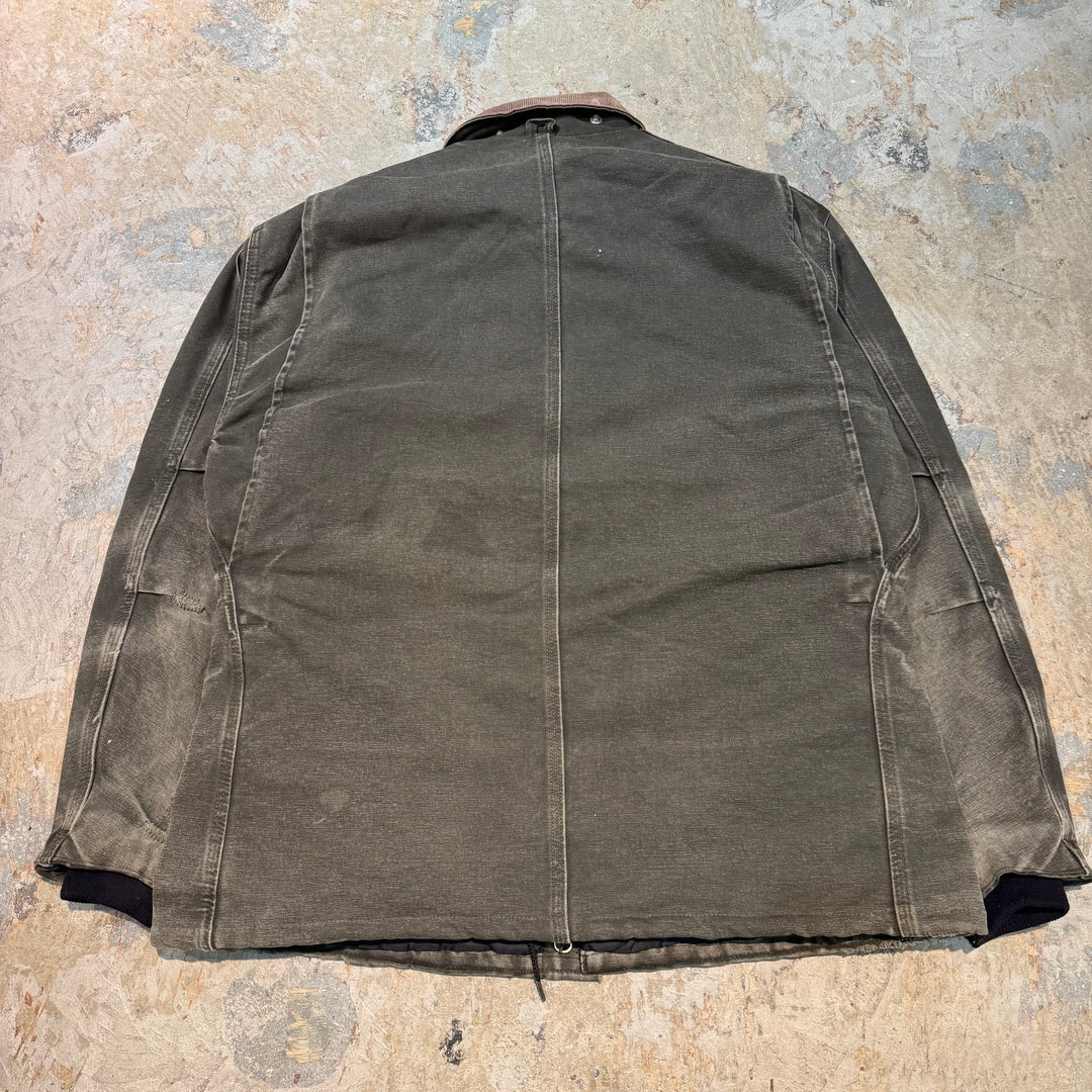 古着 USA製 carhartt/ カーハート/ トラディショナルコート/ 裏地キルティング/ 襟コーデュロイ/ サイズL