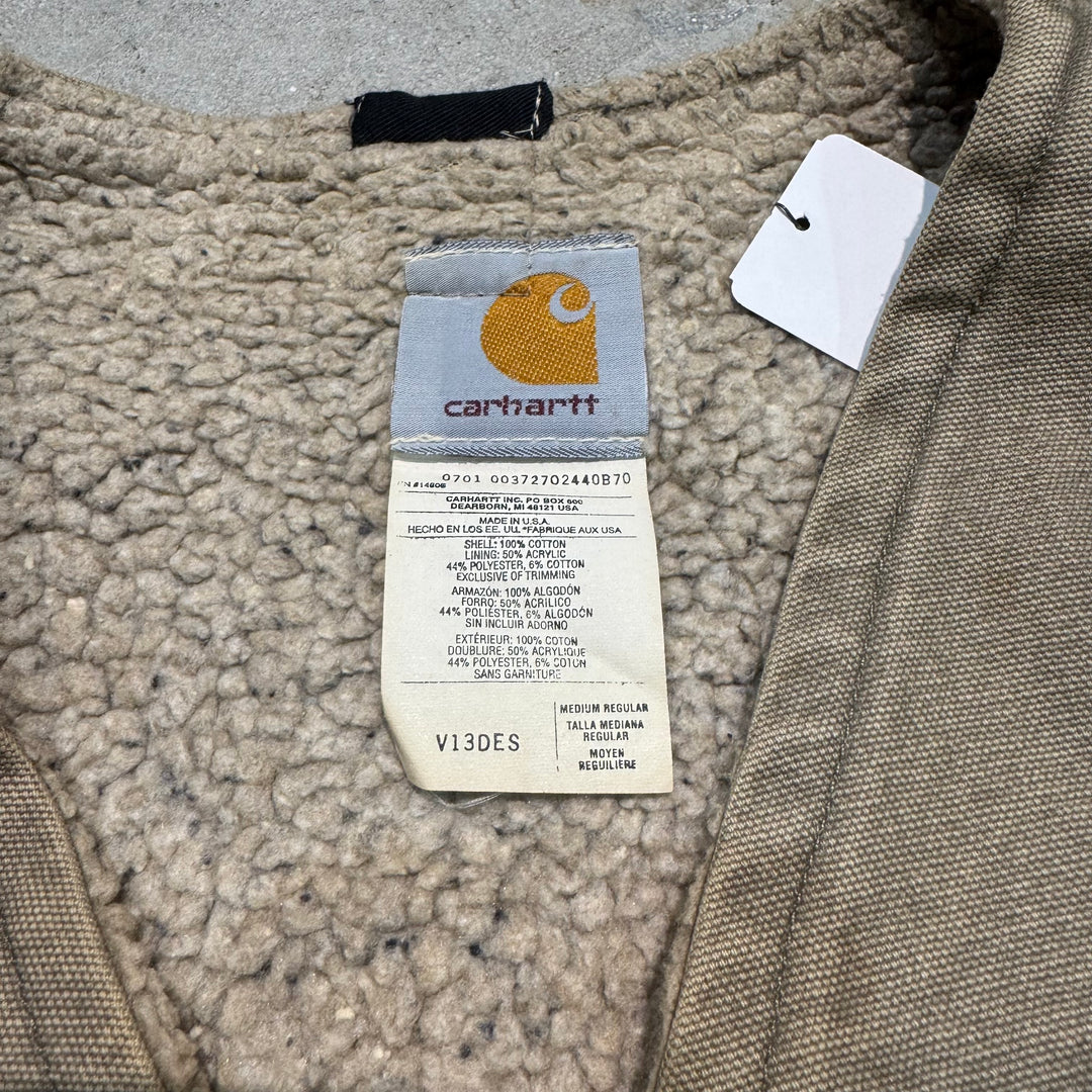 古着 USA製 Carhartt/ カーハート/ ダックベスト/ ダック地/ 裏地ボア/ サイズM